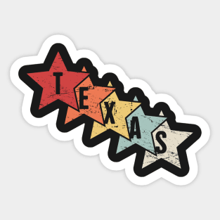 Retro 70s Texas Stars Sticker